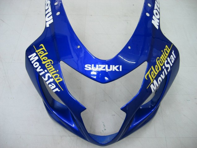 Suzuki GSXR 600 / GSXR 750 Motorrad Verkleidung 2004-2005 - Blau Weiss Gelb Grun Telefumica Motul MoviStar