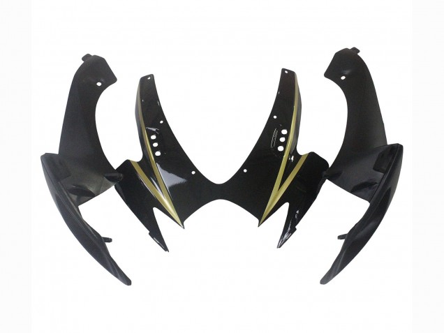 Suzuki GSXR 600 / GSXR 750 Motorrad Verkleidung 2006-2007 - Glanzendes Schwarz Gold Streifen