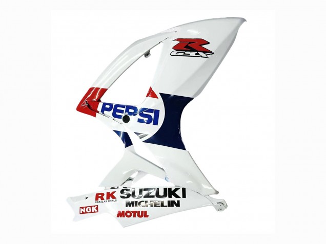 Suzuki GSXR 600 / GSXR 750 Motorrad Verkleidung 2006-2007 - Weiss Rot Gelb Motul
