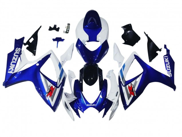 Suzuki GSXR 600 / GSXR 750 Motorrad Verkleidung 2006-2007 - Weiss Blau Glanzendes Schwarz Rot