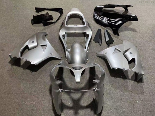 Kawasaki ZX9R Motorrad Verkleidung 2002-2003 - Silber Glanzendes Schwarz