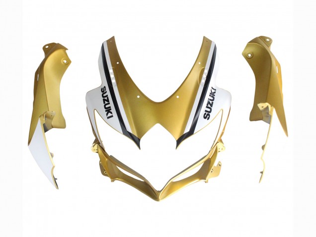 Suzuki GSXR 600 / GSXR 750 Motorrad Verkleidung 2008-2010 - Matt Schwarz Weiss Gold