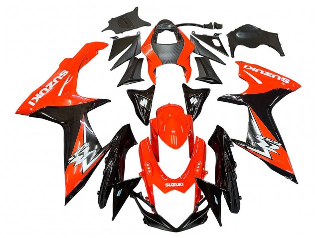 Suzuki GSXR 600 / GSXR 750 Motorrad Verkleidungen Kit 2011-2024 - Rot Glanzendes Schwarz