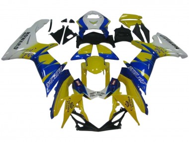 Suzuki GSXR 600 / GSXR 750 Motorrad Verkleidung 2011-2024 - Weiss Gelb Blau Alstare Corona Extra