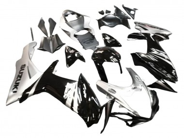Suzuki GSXR 600 / GSXR 750 Motorrad Verkleidung 2011-2024 - Glanzendes Schwarz Silber