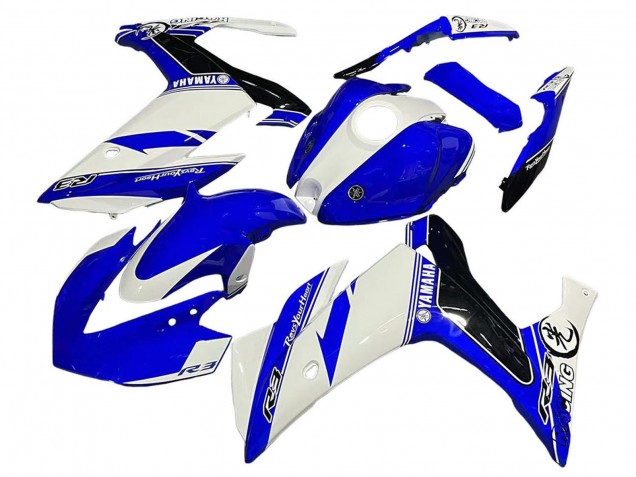 Yamaha YZF R3/R25 Motorrad Verkleidung 2015-2018 - Weiss Blau Schwarz Rennen