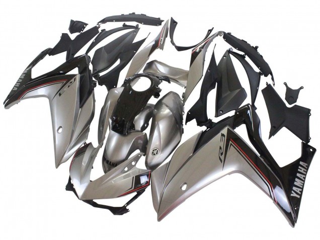 Yamaha YZF R3/R25 Motorrad Verkleidung 2015-2018 - Silber Schwarz