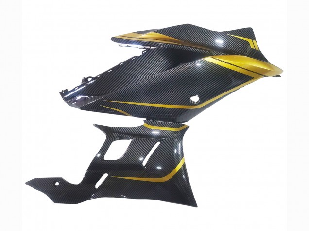 Yamaha YZF R3/R25 Motorrad Verkleidung 2019-2021 - Gold Schwarz Carbonfaser