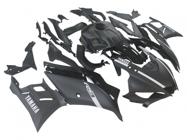 Yamaha YZF R3/R25 Motorrad Verkleidung 2019-2021 - Matt Schwarz Silber
