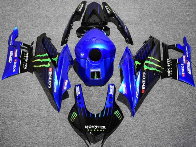 Yamaha YZF R3/R25 Motorrad Verkleidung 2019-2021 - Blau Schwarz Grun ENEOS Yamalube Monster