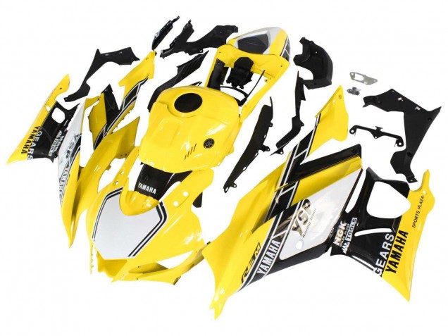 Yamaha YZF R3/R25 Motorrad Verkleidung 2019-2021 - Gelb Weiss Schwarz Streifen