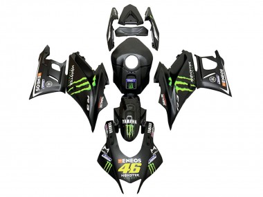 Yamaha YZF R3/R25 Motorrad Verkleidung 2022-2024 - Schwarz Grun Monster ENEOS 46