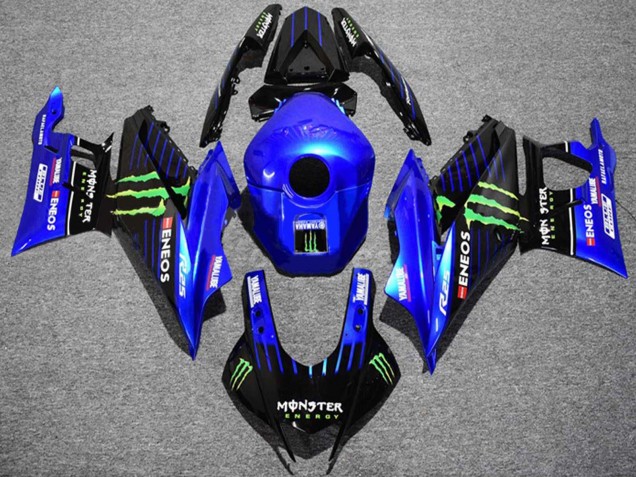 Yamaha YZF R3/R25 Motorrad Verkleidung 2022-2024 - Blau Grun Schwarz Monster ENEOS Yamalube
