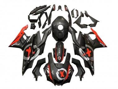 Yamaha YZF R3/R25 Motorrad Verkleidung 2022-2024 - Schwarzer Carbonfaser Stil Rot silber