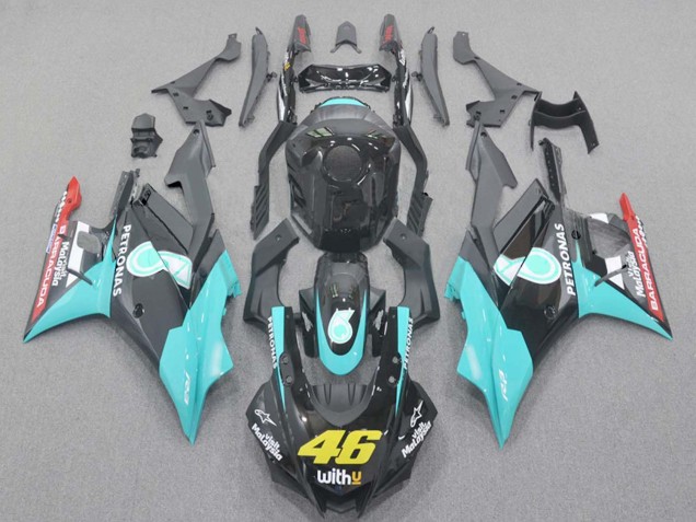 Yamaha YZF R3/R25 Motorrad Verkleidung 2022-2024 - Hellblau Rot Schwarz Petronas 46