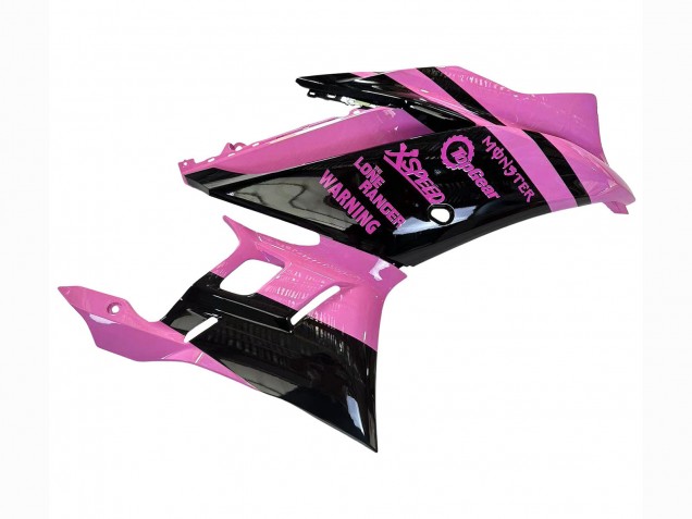 Yamaha YZF R3/R25 Motorrad Verkleidung 2022-2024 - Rosa Glanzendes Schwarz Monster