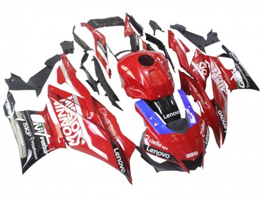 Yamaha YZF R3/R25 Motorrad Verkleidung 2022-2024 - Rot Blau Schwarz Lenovo Valsir