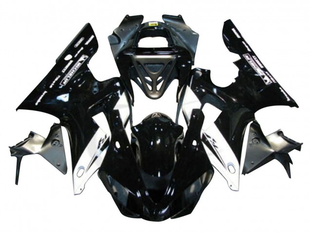 Yamaha YZF 1000 R1 Motorrad Verkleidung 2000-2001 - Glanzendes Schwarz Weiss Michelin