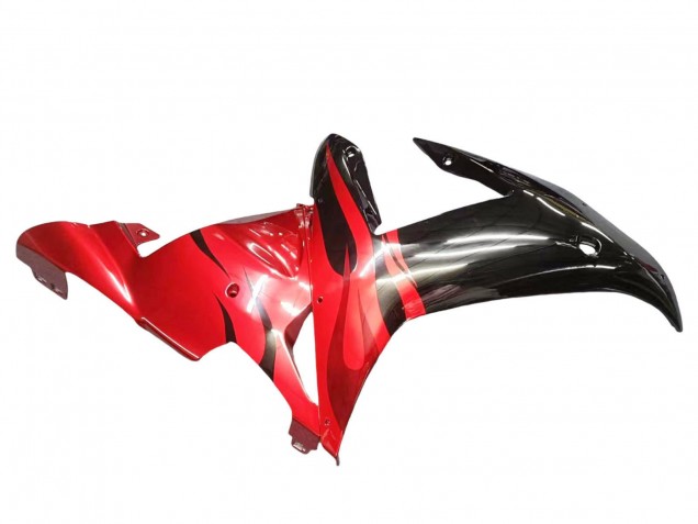 Yamaha YZF 1000 R1 Motorrad Verkleidung 2002-2003 - Glanzendes Schwarz Rot Flamme