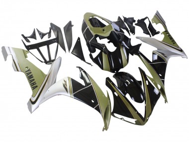 Yamaha YZF 1000 R1 Motorrad Verkleidung 2004-2006 - HellGold Weiss Glanzendes Schwarz