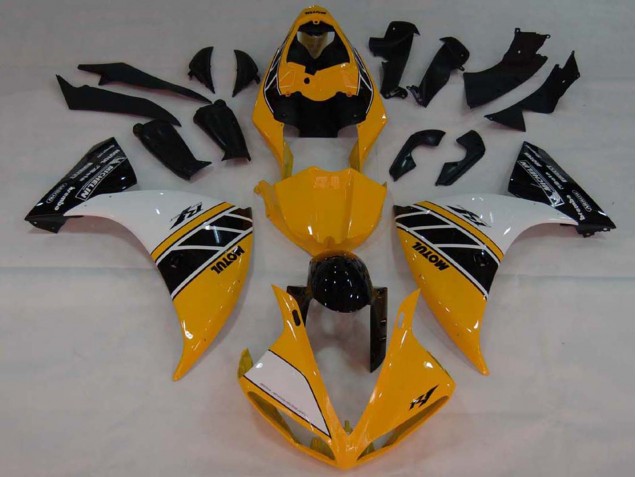 Yamaha YZF 1000 R1 Motorrad Verkleidung 2007-2008 - Gelb Weiss Schwarz