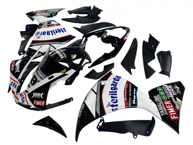 Yamaha YZF 1000 R1 Motorrad Verkleidung 2009-2011 - Glanzendes Schwarz Weiss Rot Volvo Fimer Yamalube 87