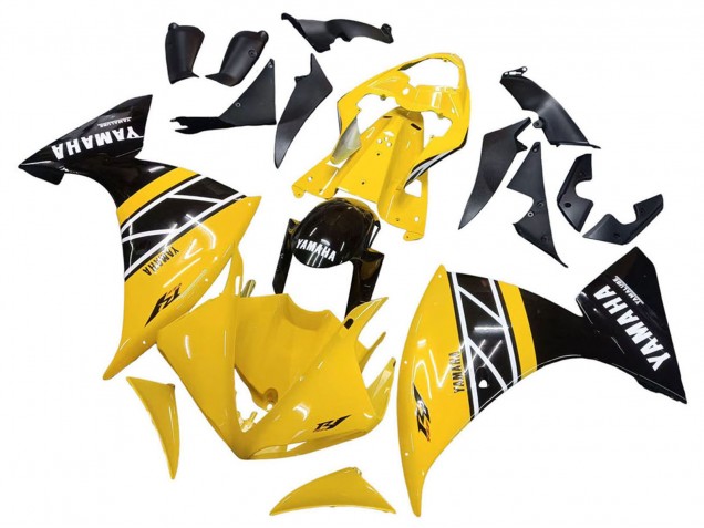 Yamaha YZF 1000 R1 Motorrad Verkleidung Kit 2009-2011 - Gelb Weiss Schwarz Streifen