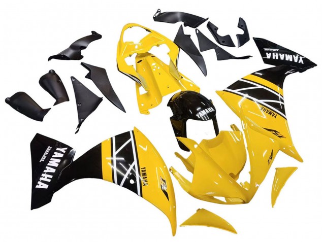 Yamaha YZF 1000 R1 Motorrad Verkleidung Kit 2009-2011 - Gelb Weiss Schwarz Streifen