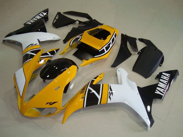 Yamaha YZF R1 Motorrad Verkleidung 2002-2003 - Gelb Weiss Schwarz Jubilaum