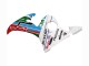 Yamaha YZF R6S Motorrad Verkleidung 2006-2009 - Weiss Blau Grun Rot Kastinee Dunlop Motul
