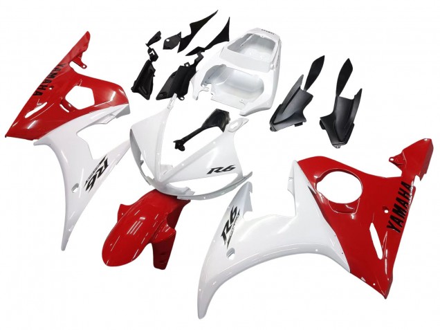 Yamaha YZF R6 Motorrad Verkleidung 2003-2004 - Weiss Rot