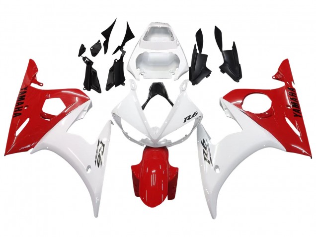 Yamaha YZF R6 Motorrad Verkleidung 2003-2004 - Weiss Rot