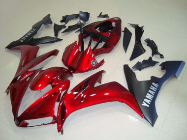 Yamaha YZF R1 Motorrad Verkleidung 2004-2006 - Rot Matt Schwarz