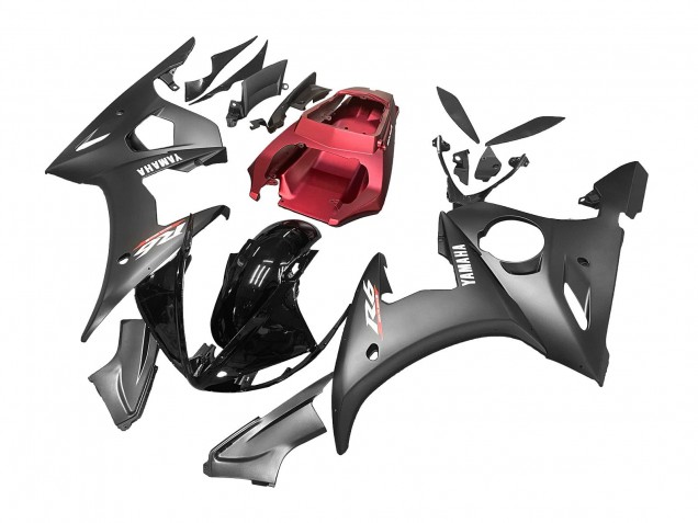 Yamaha YZF R6S Motorrad Verkleidung 2006-2009 - Schwarz Rot