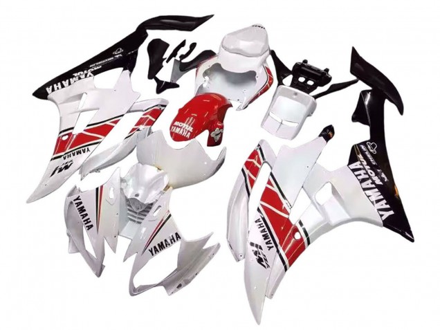 Yamaha YZF 600 R6 Motorrad Verkleidung 2006-2007 - Weiss Rot Schwarz Motul