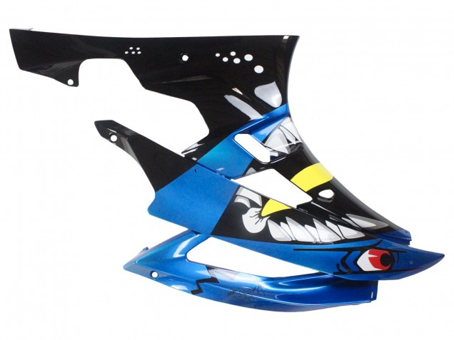 Yamaha YZF 600 R6 Motorrad Verkleidung 2006-2007 - Blau Neon Grun Schwarz Hai