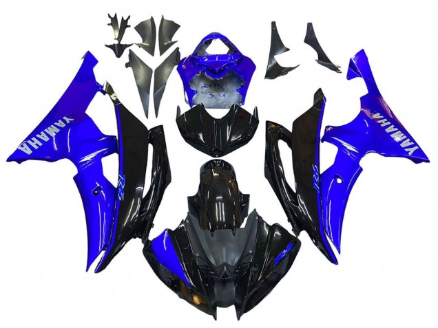 Yamaha YZF 600 R6 Motorrad Verkleidung 2008-2016 - Blau Glanzendes Schwarz