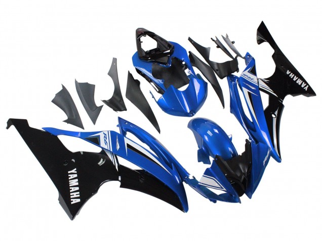 Yamaha YZF 600 R6 Motorrad Verkleidung 2008-2016 - Weiss Blau Glanzendes Schwarz