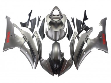Yamaha YZF 600 R6 Motorrad Verkleidung 2008-2016 - Matt Grau Rot Aufkleber
