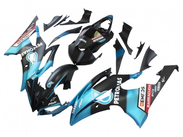 Yamaha YZF 600 R6 Motorrad Verkleidung 2008-2016 - Hellblau Matt Schwarz Petronas ENEOS