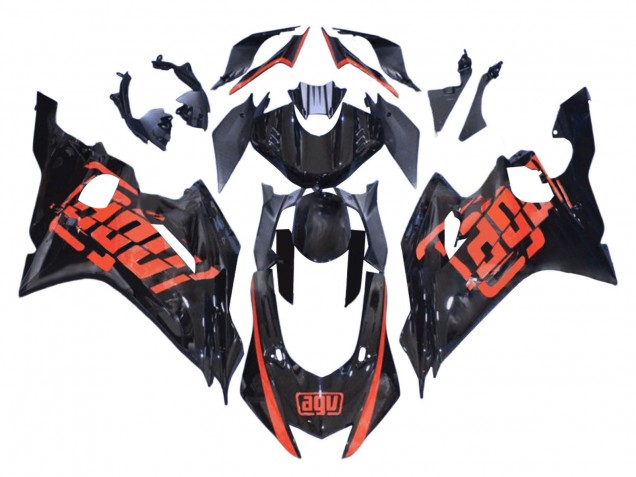 Yamaha YZF 600 R6 Motorrad Verkleidung 2008-2016 - Rot Glanzendes Schwarz
