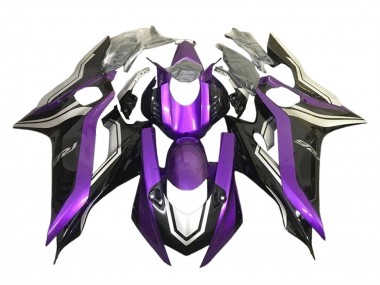 Yamaha YZF 600 R6 Motorrad Verkleidung 2017-2023 - Silber Lila Glanzendes Schwarz