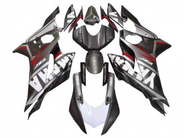Yamaha YZF 600 R6 Motorrad Verkleidung 2017-2023 - Matt Schwarz Weiss Rot