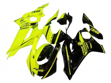 Yamaha YZF 600 R6 Motorrad Verkleidung 2017-2023 - Neon Gelb Glanzendes Schwarz Geteiltes