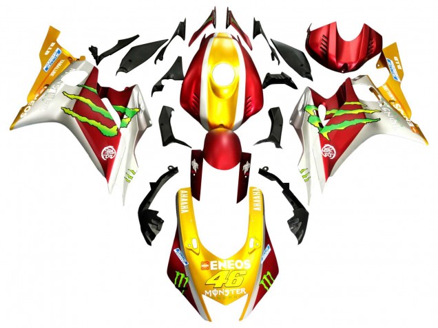 Yamaha YZF 600 R6 Motorrad Verkleidung 2017-2023 - Gold Rot Grun Monster