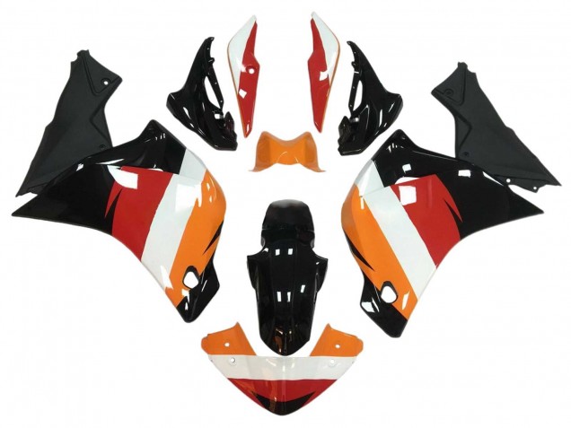 Honda CBR250RR Motorrad Verkleidung 2011-2015 - Orange Weiss Rot Glanzendes Schwarz