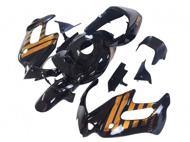 Honda VTR1000F Motorrad Verkleidung 1997-2005 - Glanzendes Schwarz Gold