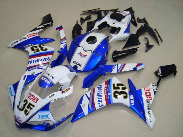 Yamaha YZF R1 Motorrad Verkleidung 2007-2008 - Weiss Blau Rot Schwarz Volvo Sterilgarda Yamalube Fimer 35