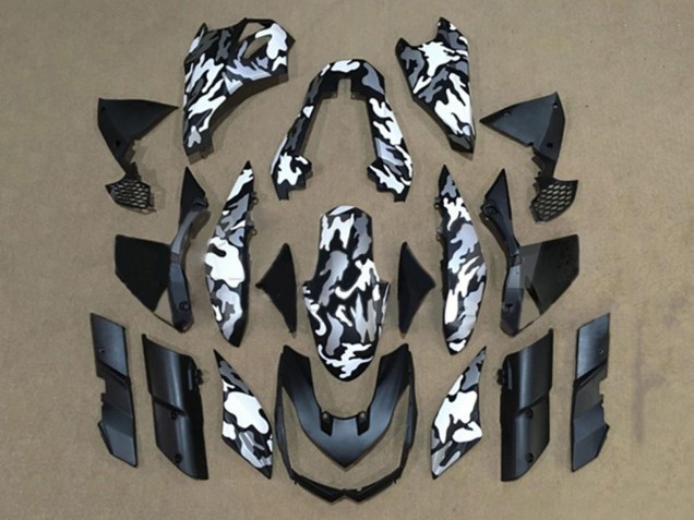 Kawasaki Z1000 Motorrad Verkleidung 2010-2013 - Schwarz Weiss Camouflage
