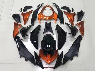 Kawasaki Z1000 Motorrad Verkleidung 2014-2019 - Orange Glanzendes Schwarz Matt Schwarz
